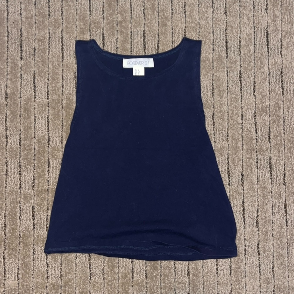 Forever 21 high neck navy tank top